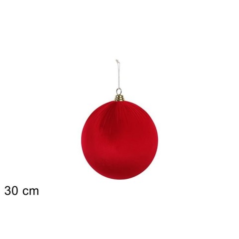 PALLA 30CM TESSUTO VELLUTO ROSSO